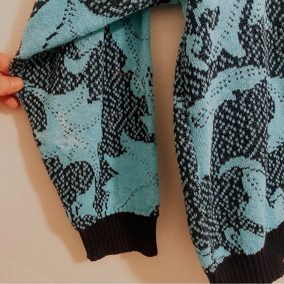 Vintage Alain Manoukian Italian blue knit pullover sweater - Picture 5 of 7